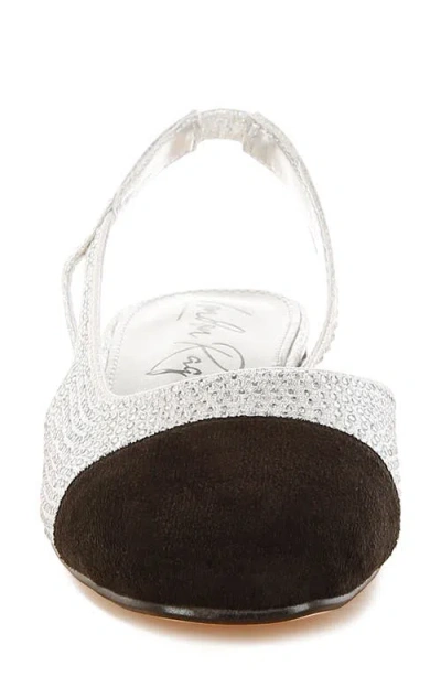 London Rag Rerita Rhinestone Embellished Slingback Flat In Silver