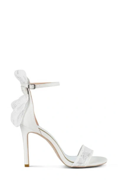 London Rag Delancy Lace Bow Satin Stiletto Sandal In White