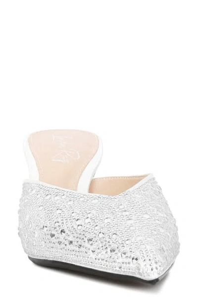 London Rag Aldora Rhinestone Kitten Heel Mule