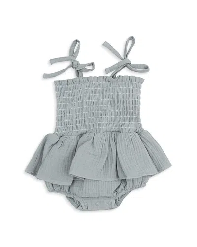 Angel Dear Girls' Smocked Bubble Romper - Baby In Gray