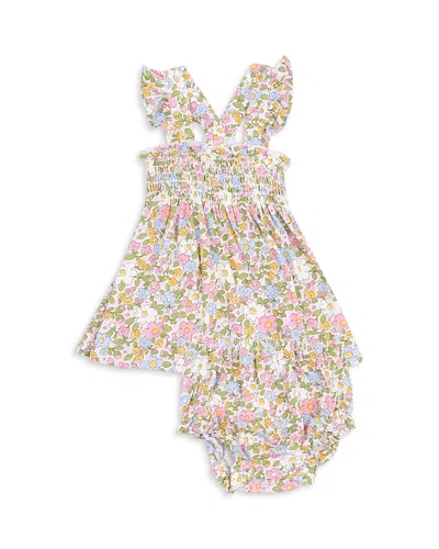 Angel Dear Girls' Sweet Peach Ruffled Strap Smocked Top & Diaper Cover Set - Baby In Multi