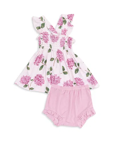 Angel Dear Girls' Sweet Peach Ruffled Strap Smocked Top & Diaper Cover Set - Baby In Multi