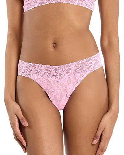 Hanky Panky Signature Lace Original Rise Thong In Pink