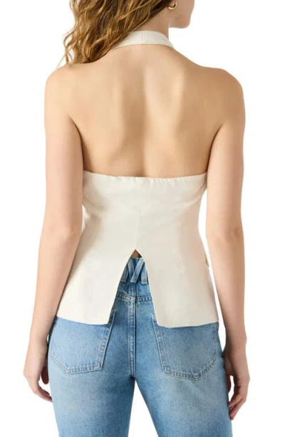 Steve Madden Brielle Linen Blend Halter Vest In White