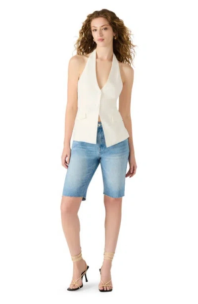 Steve Madden Brielle Linen Blend Halter Vest In White