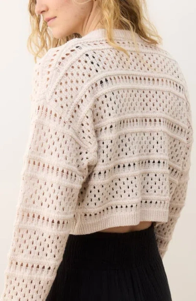 Marine Layer Anacapa Open Stitch Cardigan In Black