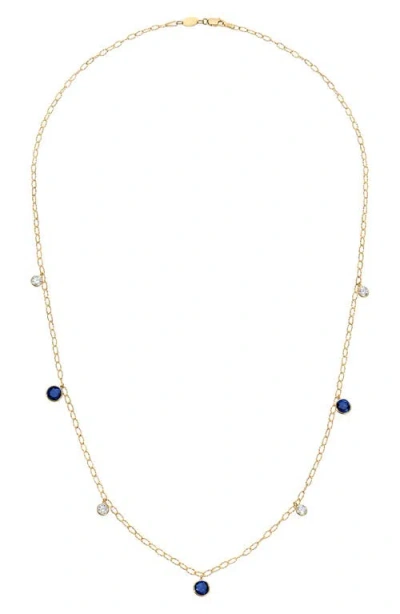 Mindi Mond Ceylon Sapphire & Diamond Tinsel Necklace