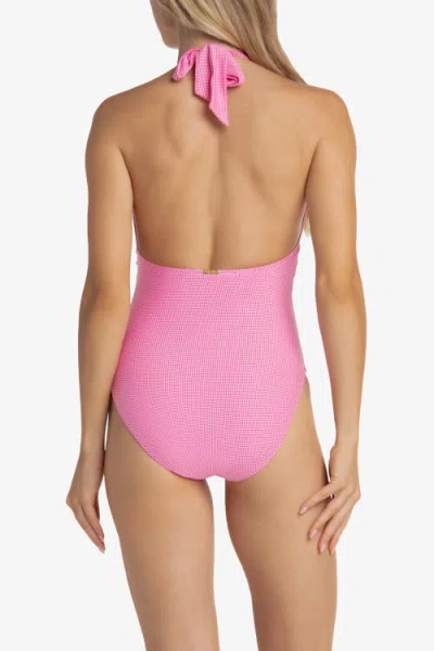 Helen Jon Twist Front One-piece In Pink