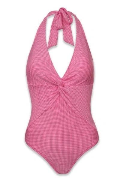 Helen Jon Twist Front One-piece In Pink