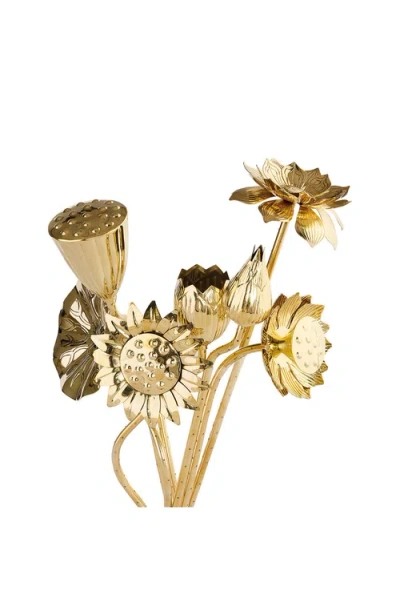 Jonathan Adler Brass Flower Bouquet Sculpture In Multi