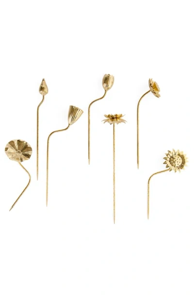 Jonathan Adler Brass Flower Bouquet Sculpture In Multi