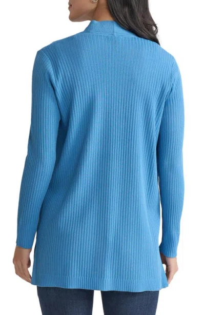 Jones New York Petite Solid Open-front Cardigan Sweater In Blue