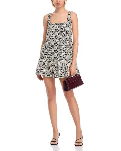 Aqua Lace Drop Waist Mini Dress - Exclusive In Black