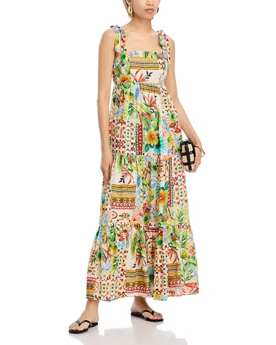 Aqua Palm Tie Strap Maxi Dress - Exclusive In Multi
