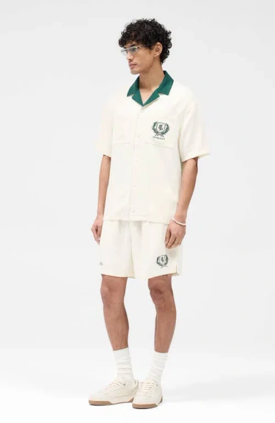 Represent Crest Relaxed Fit Logo Embroidered Shorts In Neutral