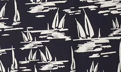 Karen Kane Sailboat Print Knit Shirt In Black