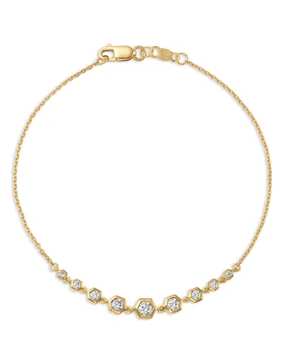 Bloomingdale's Fine Collection Diamond Honeycomb Bezel Bracelet In 14k Yellow Gold, 0.4 Ct. T. W.