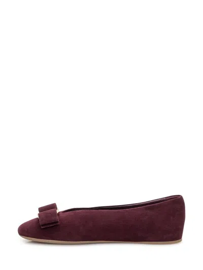Ferragamo Vara Bow Ballerinas In Purple