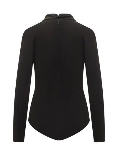 Versace Bodysuit Crepe Jersey In Black
