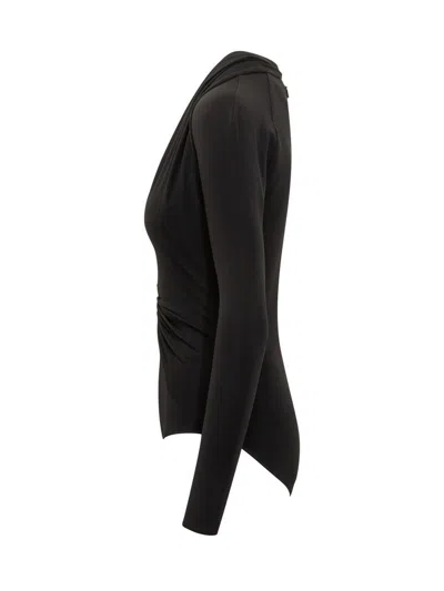 Versace Bodysuit Crepe Jersey In Black