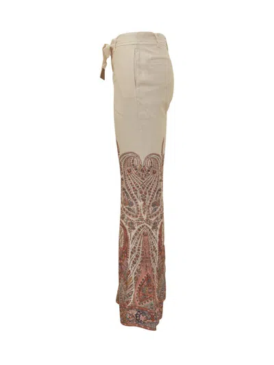 Zimmermann Rhiannon Multicolor Flared Pants With Drawstring Waist And Paisley Print In Cotton Woman