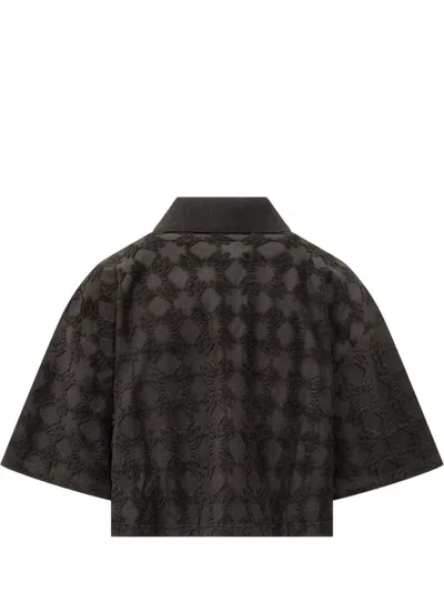 Amiri Ma Quad Textured-pattern Polo Shirt In Black