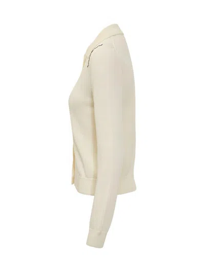 Marni Collared Cotton Knitwear Cardigan In Neutral