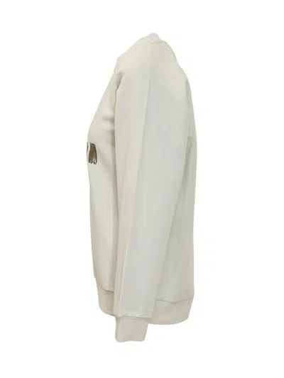 Marni White Cotton Sweatshirt With Tulip Print In White