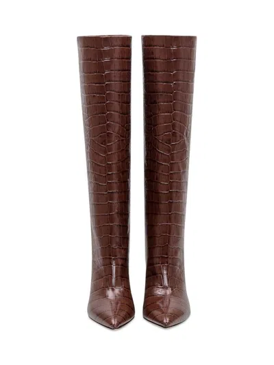 Paris Texas 100mm Crocodile-effect Leather Knee-high Boots