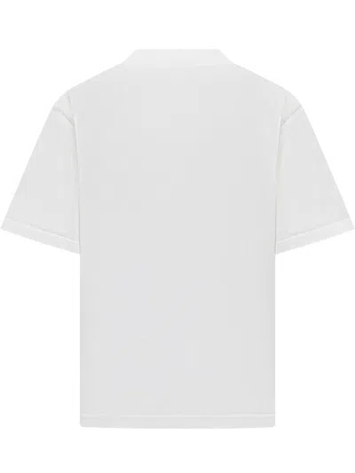 Casablanca Crew Neck Graphic Print Short Sleeves Top In White