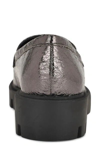 Nine West Maibel Platform Penny Loafer In Silver
