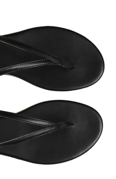 Mango Leather Strap Sandal In Black