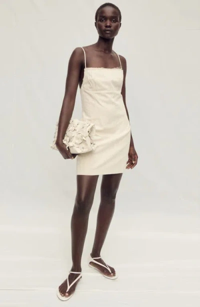 Mango Leather Strap Sandal In White