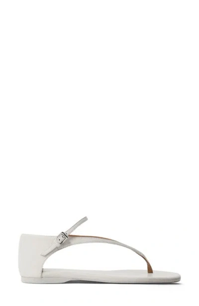 Mango Leather Strap Sandal In White