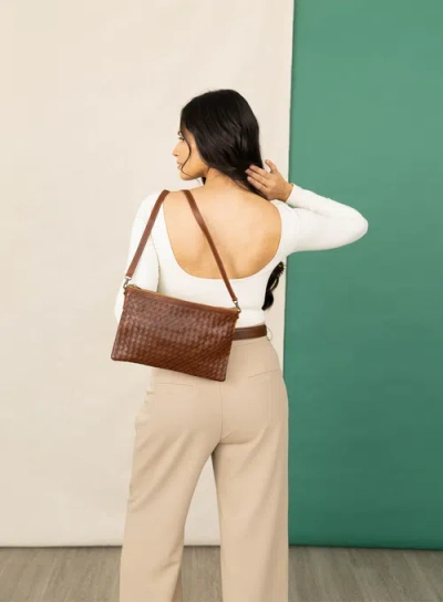 Deux Mains Woven Crossbody Bag