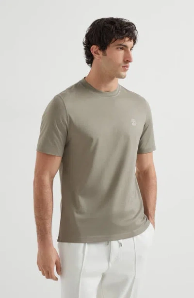 Brunello Cucinelli Jersey T-shirt With Logo In Green