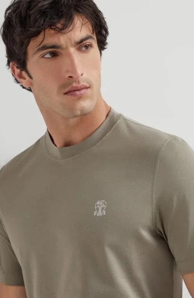 Brunello Cucinelli Jersey T-shirt With Logo In Green