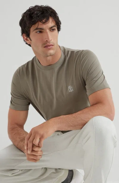 Brunello Cucinelli Jersey T-shirt With Logo In Green