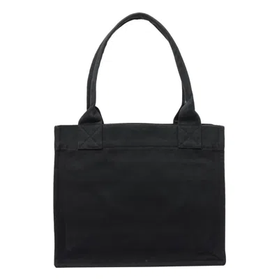 Ganni Organic Cotton Large Tote Bag In Black