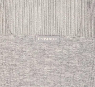 Pinko Sleeveless Ribbed Silk And Cashmere Top In Gray