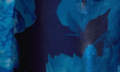 Julia Jordan Floral Sleeveless Organza Gown In Blue