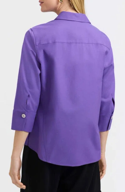 Foxcroft Paityn Non-iron Cotton Shirt In Purple