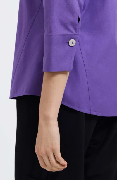 Foxcroft Paityn Non-iron Cotton Shirt In Purple