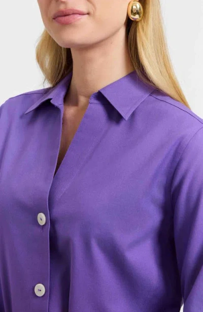 Foxcroft Paityn Non-iron Cotton Shirt In Purple