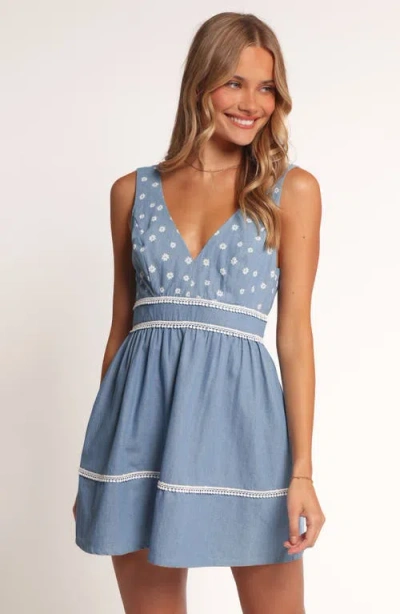 Petal And Pup Petal & Pup Estrella Embroidered Minidress In Blue