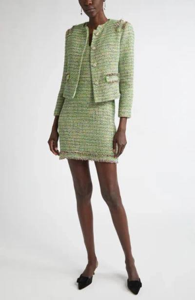 St John St. John Collection Arden Metallic Tweed Jacket In Green