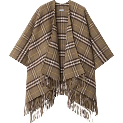 Burberry Check Double Face Wool & Cashmere Cape
