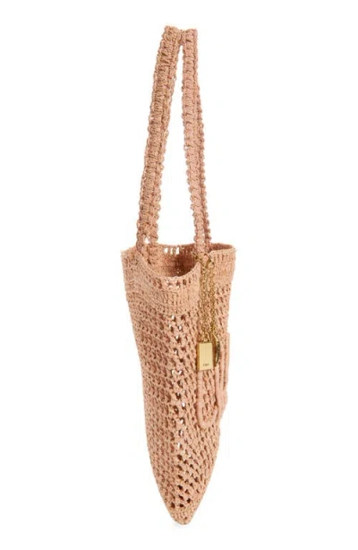 Chloé Small Summer Banana Crocheted Raffia Tote
