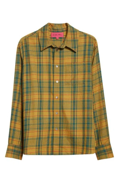 The Elder Statesman Plaid Pashmina Big Cashmere & Wool Button-up Shirt In Multi