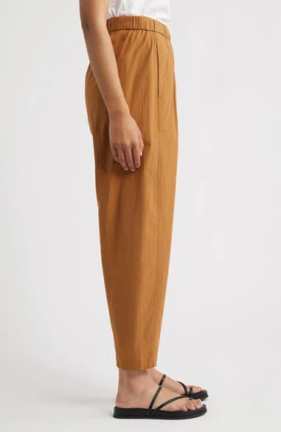 Eileen Fisher Pleated Lantern Ankle Pants In Brown